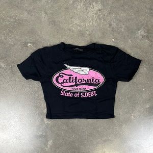 Black California baby tee